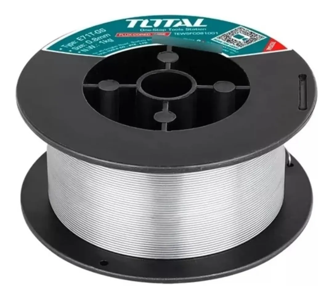 Arame para soldagem MIG com fluxo, 0,8 mm x 1 kg, Total Tewsfc08100