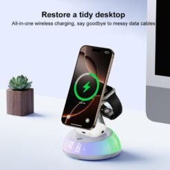 DS17 Carregador de mesa dobrável magnético 3 em 1 de alta qualidade para carregamento sem fio do iPhone