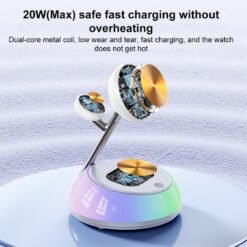 DS17 Carregador de mesa dobrável magnético 3 em 1 de alta qualidade para carregamento sem fio do iPhone