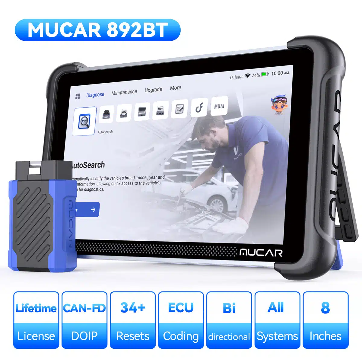 Máquina de diagnostico MUCAR 892BT C/ inteligencia artificial OBD2 Scanner 2025 - Image 4