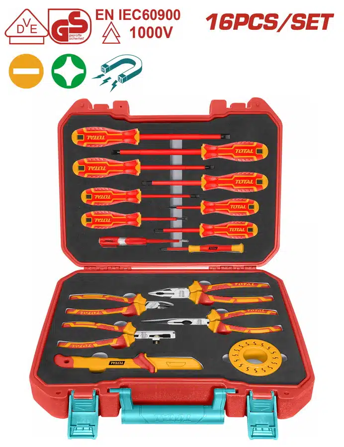Conjunto de ferramentas manuais isoladas TOTAL 16PCS (THKITH1601)
