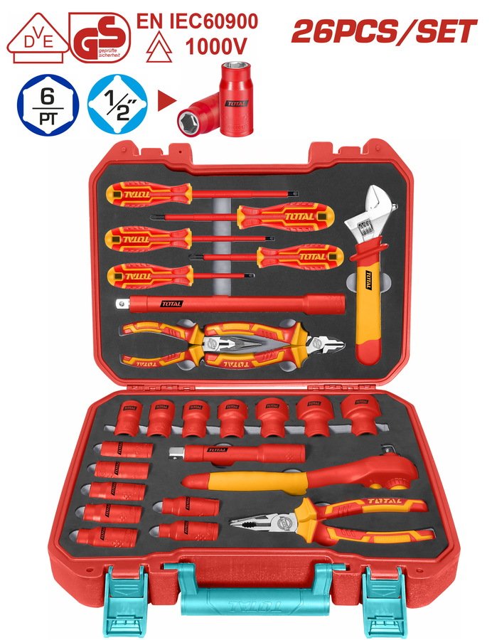 Conjunto de 26 peças de ferramentas manuais isoladas