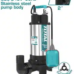 Bomba submersível para águas residuais TOTAL INOX com lâmina de corte 1.500W (TWP7150026)