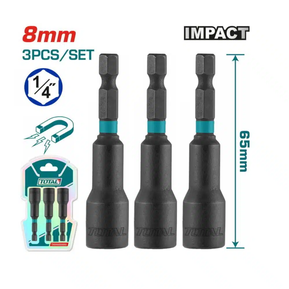 Conjunto de 3 porcas magnéticas de 8 mm