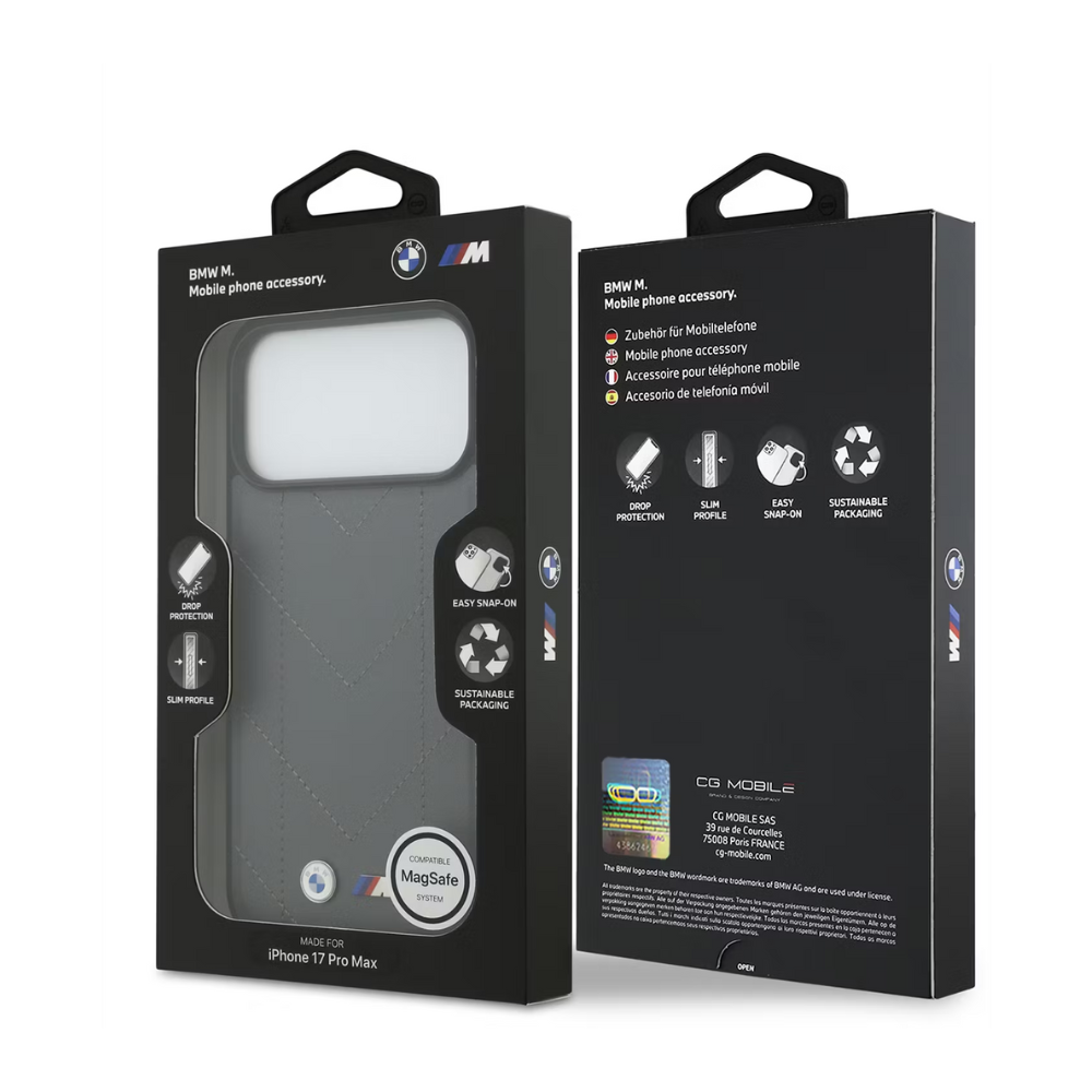 Capa BMW MagSafe em couro PU para iPhone 17 Pro Max (Original)