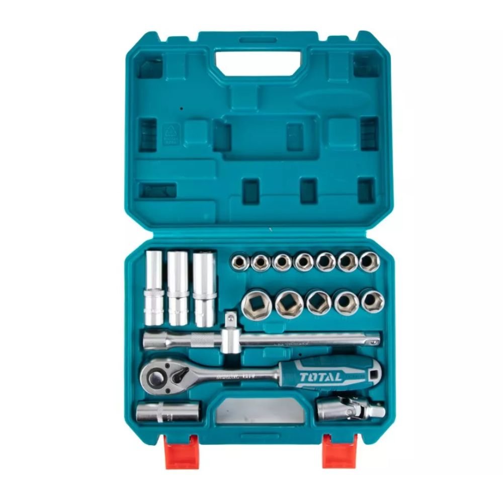 Jogo de Soquetes Total THT121201 com 20 Peças, Tamanho 1/2 Polegada