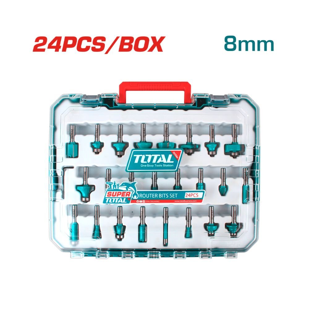 Conjunto de 24 fresas de topo de 8 mm TOTAL loja angola