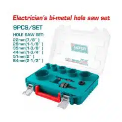 Conjunto de serras copo bimetálicas para eletricista, totalizando 9 peças