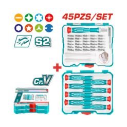 Jogo de Chaves de Precisão + Bits 45PCS/SET S2 Magnético + - TACSD30456
