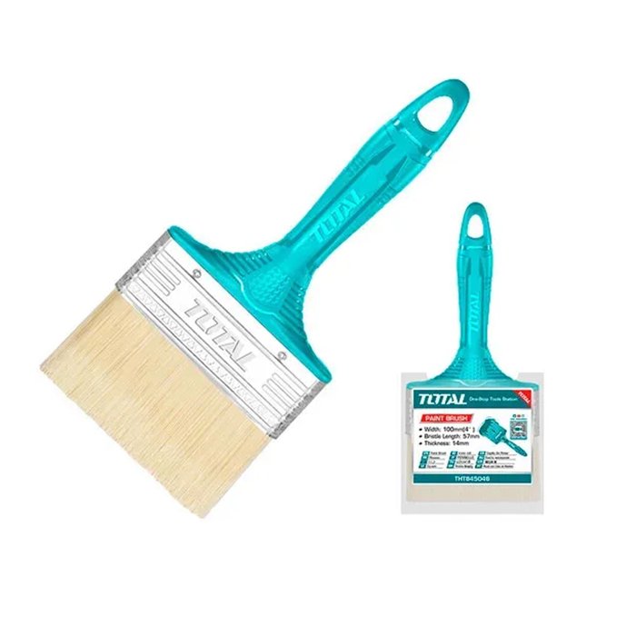Pincel TOTAL 100mm | 4" – Para tinta à base de óleo, cabo de plástico (THT845046)