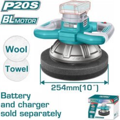 Polidora orbital sem fio de 10