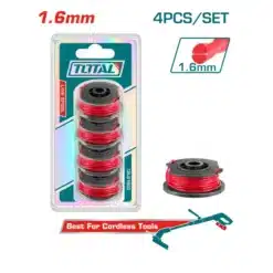 Total TALS1602 Fio de Corte para Cortador de Grama – Carretel de 1,6 mm (Conjunto com 4 Unidades)