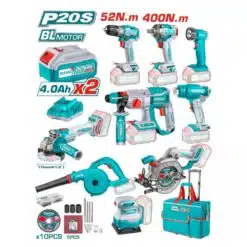 Kit combinado industrial sem fio com 9 peças Total TCKLI2098