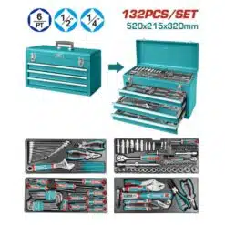 Conjunto de ferramentas TOTAL com 132 peças