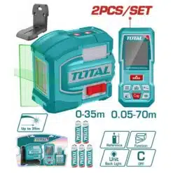 Kit de Nível a Laser e Medição de Distância TOTAL com 2 peças (TOSLL0401) – Precisão e Eficiência
