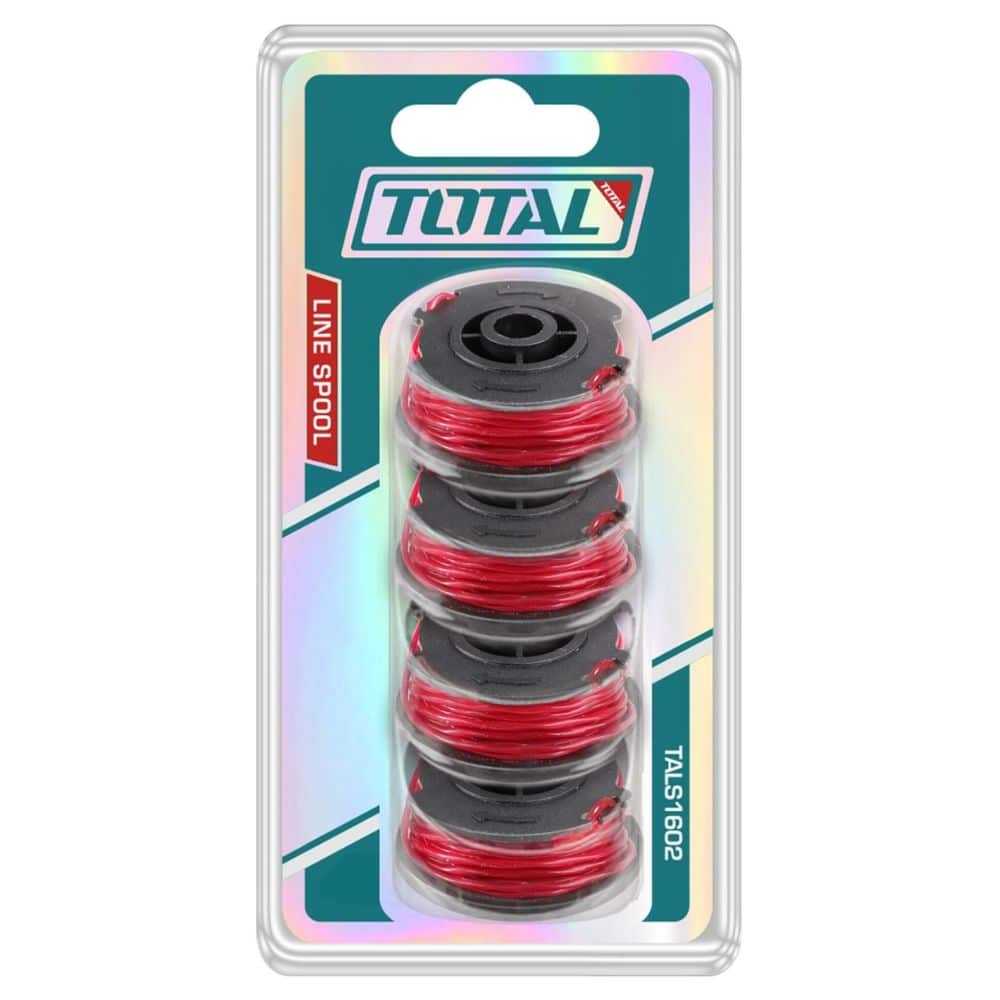 Total TALS1602 Fio de Corte para Cortador de Grama – Carretel de 1,6 mm (Conjunto com 4 Unidades)