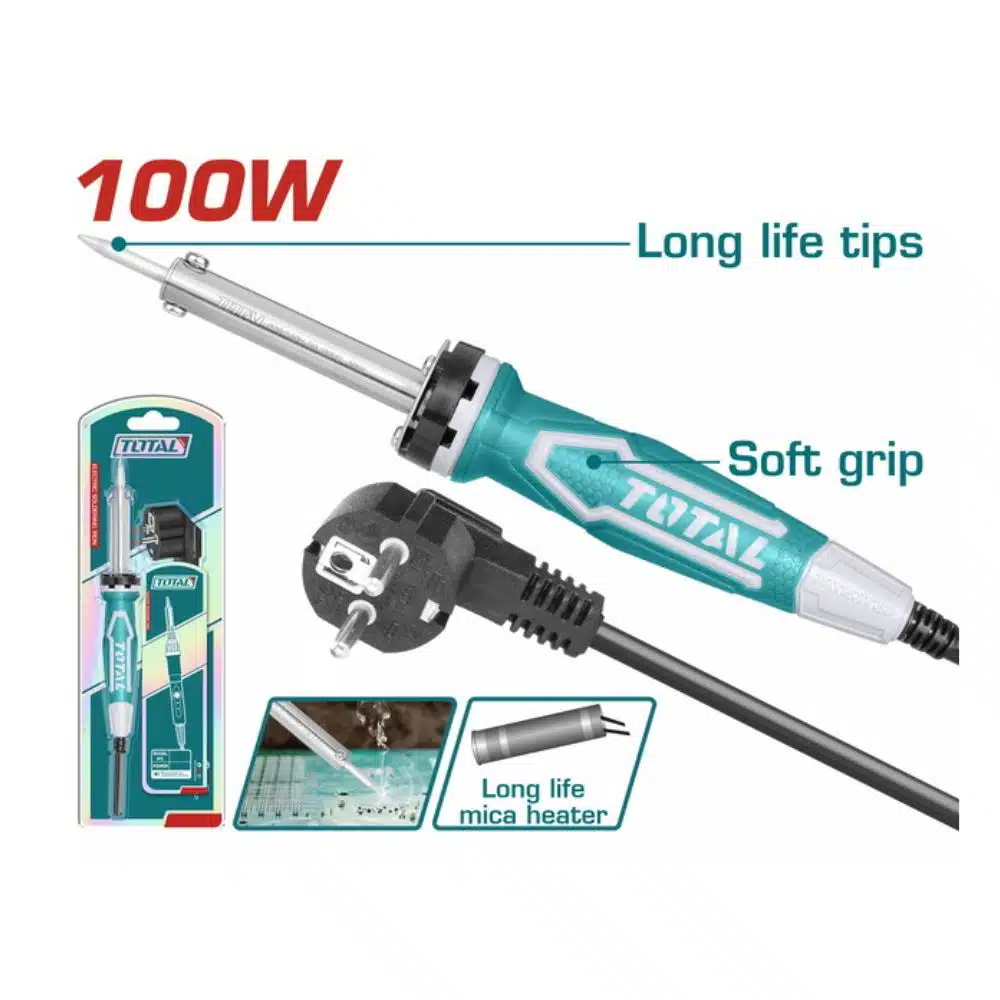 Ferro de soldar Total Electric com ponta afiada 100W - TET10006