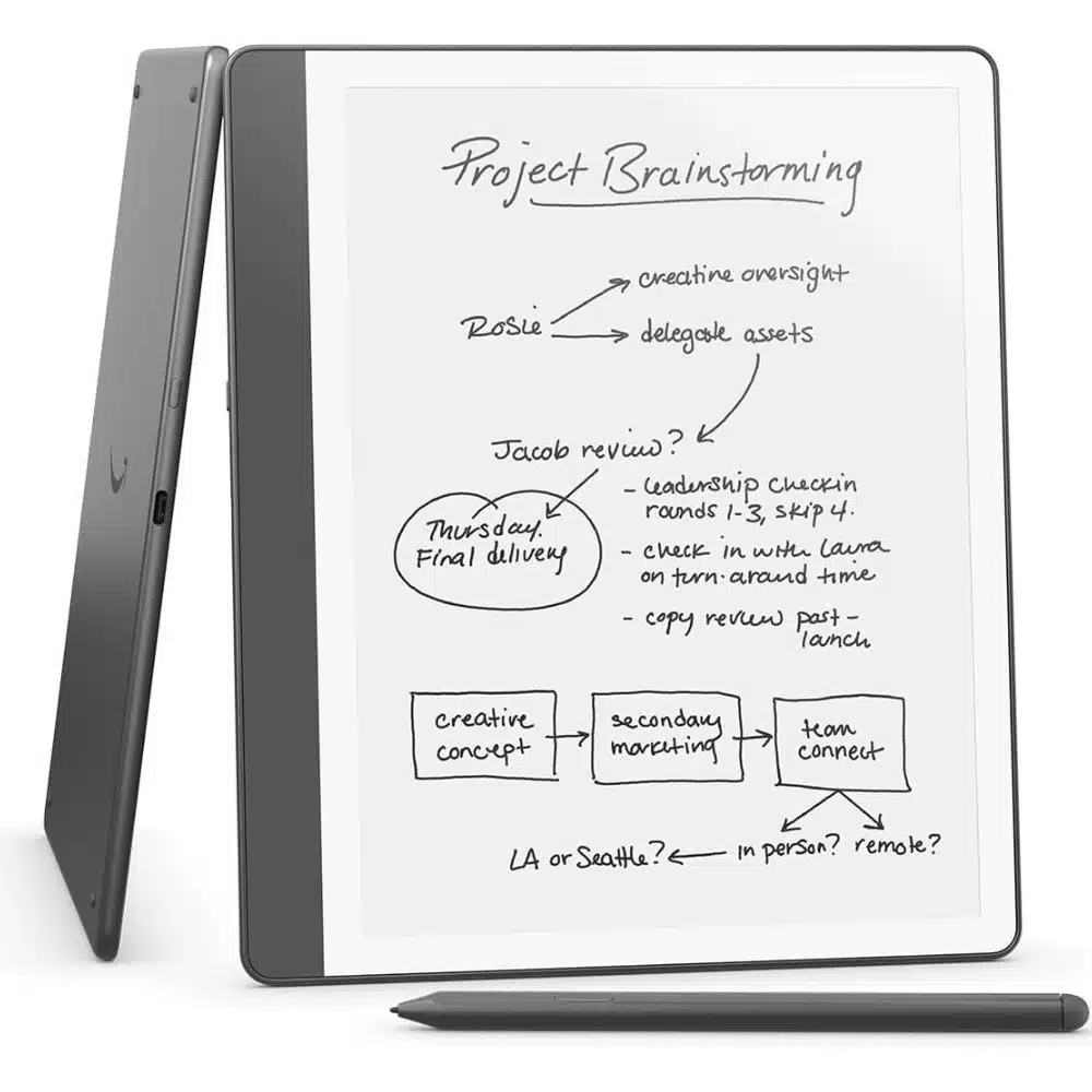 Amazon Kindle Scribe (32 GB) - Suas anotações, documentos e livros, tudo em um só lugar. Com resumo de anotações por IA integrado. Inclui caneta premium de tungstênio.