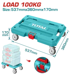 Alternative view of Prancha de transporte com rodas de 4" Capacidade de carga de 100 kg