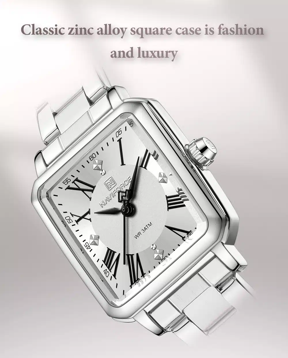 Relógio feminino FullSilver Dames Horloge Naviforce NF5065 estilo luxuoso e exclusivo (Original) - Image 11