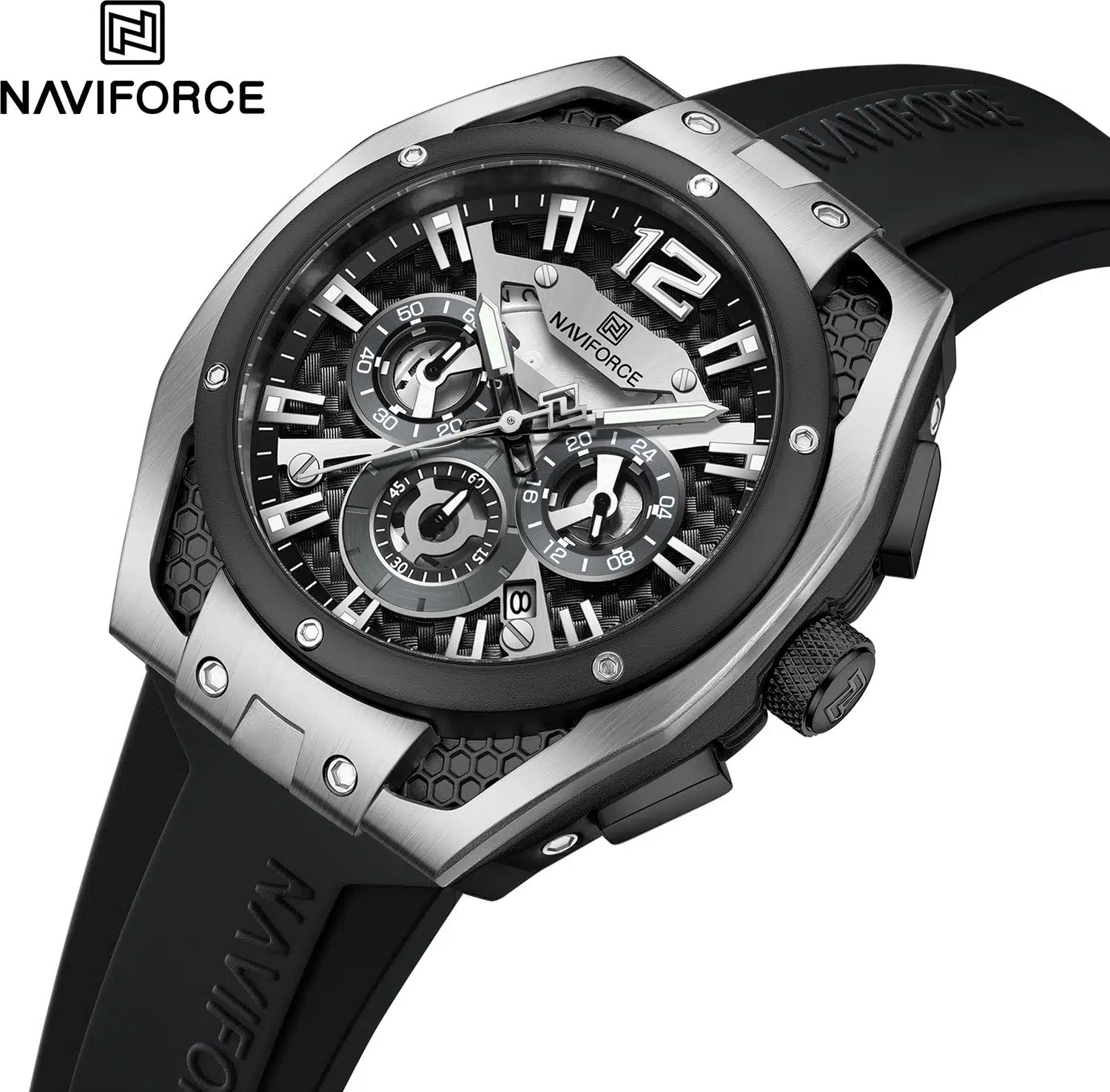 Relógio masculino cronógrafo de quartzo Naviforce NF8063 Black – Resistente à água até 3 ATM (Original) - Image 5