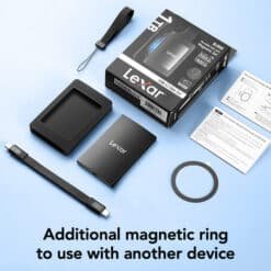 Conjunto magnético para SSD portátil Lexar SL500 de 2 TB com USB-C 3.2 Gen 2x2