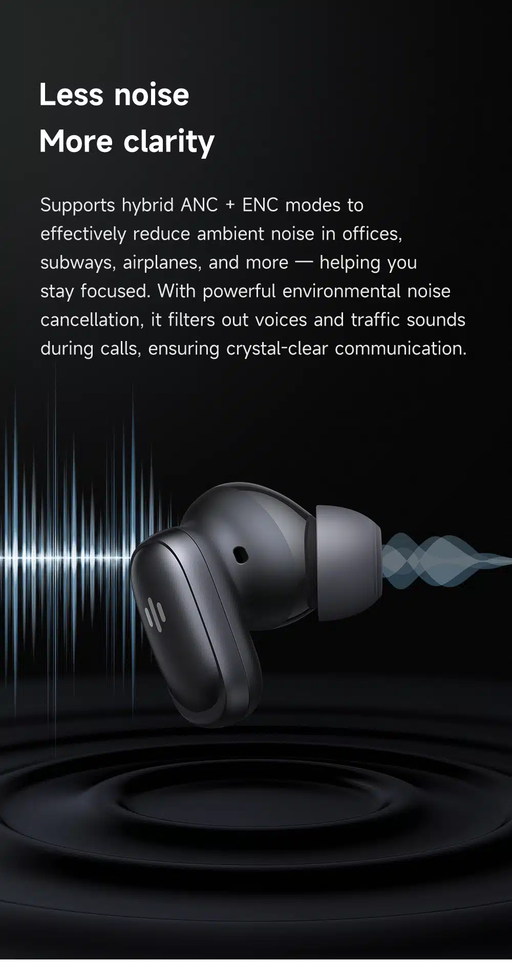 Auriculares Bluetooth Mcdodo Speak A01 com tradutor de IA, cancelamento de ruído ativo (ANC) e (ENC) - Cinza - Image 6