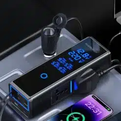 Inversor de energia veicular Powerology 300W x2 com tomada CA - Preto