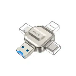 Leitor de Cartões de Alta Velocidade USB 3.0 YESIDO GS23 4 em 1, Leitor de Cartões TF, Adaptador Portátil para Cartões de Memória