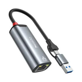 Cabo extensor USB 2.0 de alta velocidade com transmissão trançada de 1,5 m em liga de alumínio GS26