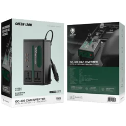 Green Lion GC-300 Car Inverter 7-In-1 Multi-Port with DC to AC & DC 12.8V – Black
