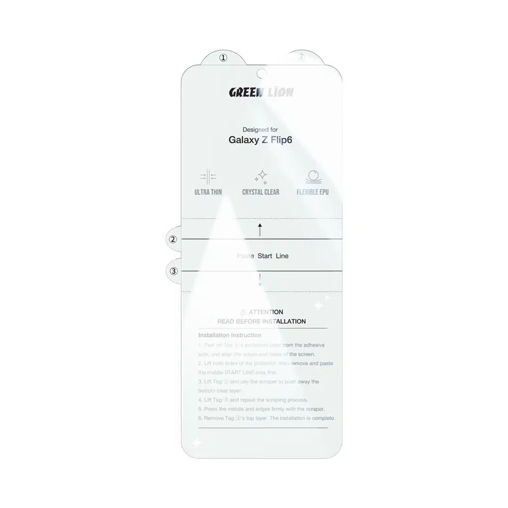Green Lion Samsung Galaxy Z Flip 6 Fold Protection Pack - Transparente