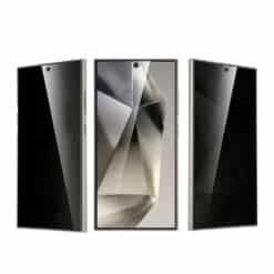 Película de privacidade Green Lion 9H com desbloqueio por impressão digital e vidro com privacidade - S24 Ultra - Preta