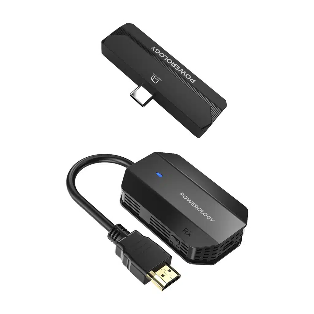 Adaptador HDMI para HDMI Tipo C sem fio Powerology para áudio e vídeo - Preto - Image 2
