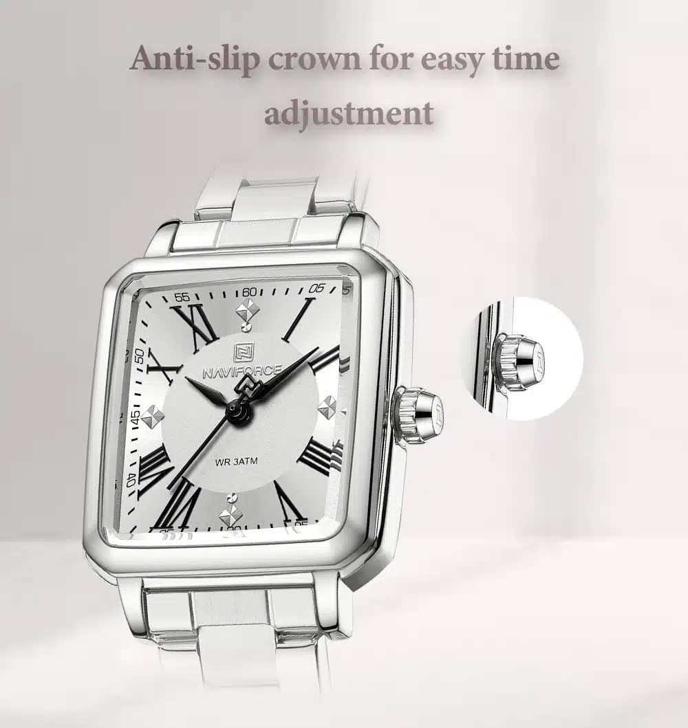Relógio feminino FullSilver Dames Horloge Naviforce NF5065 estilo luxuoso e exclusivo (Original) - Image 5
