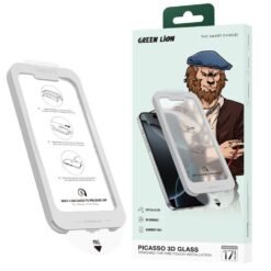 Vidro 3D Picasso para iPhone 17 Pro Max, Bandeja de Alinhamento, Vidro HD Transparente, Anti-impressão Digital, Dureza 9H, Antirriscos, Sem Bolhas - Transparente