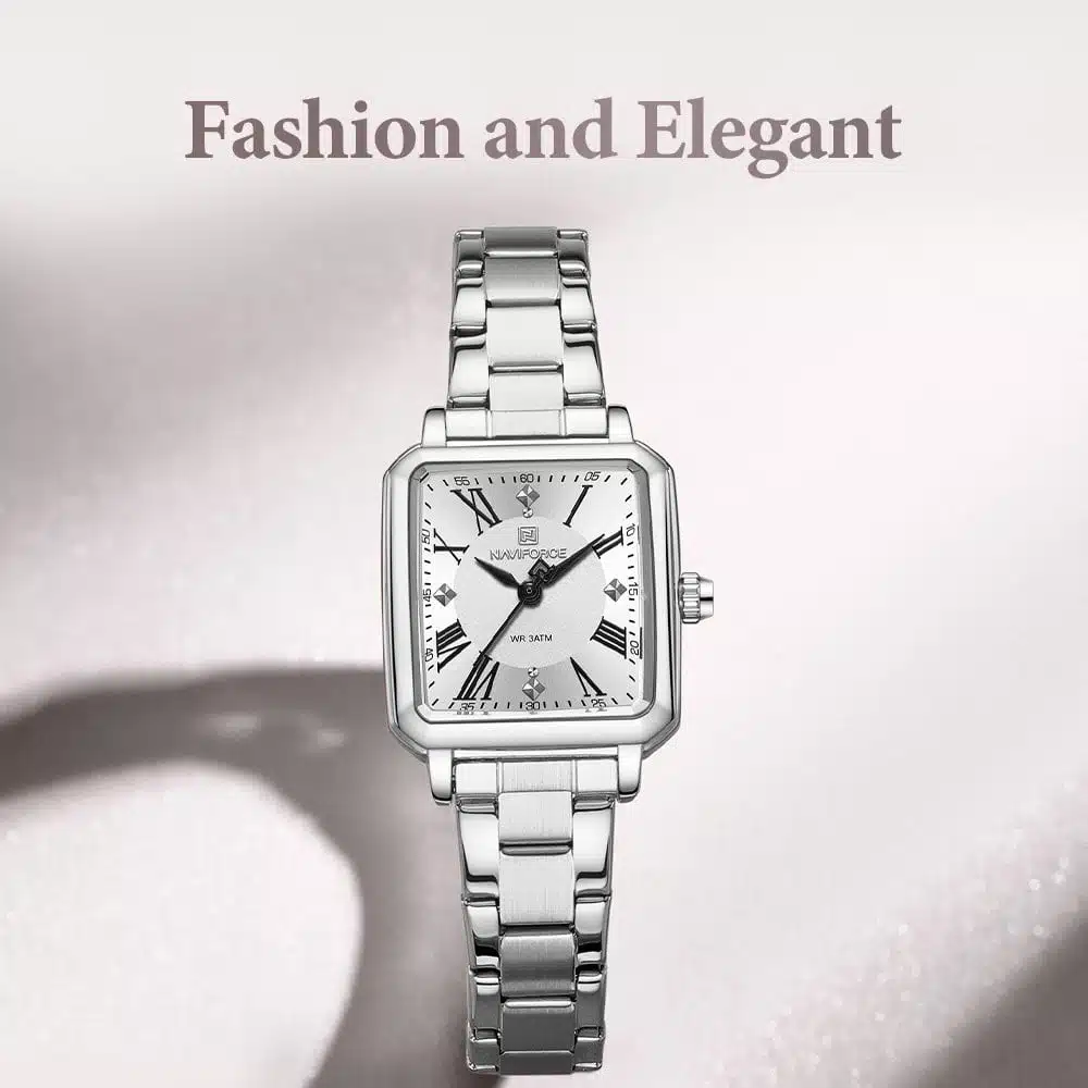 Relógio feminino FullSilver Dames Horloge Naviforce NF5065 estilo luxuoso e exclusivo (Original) - Image 2