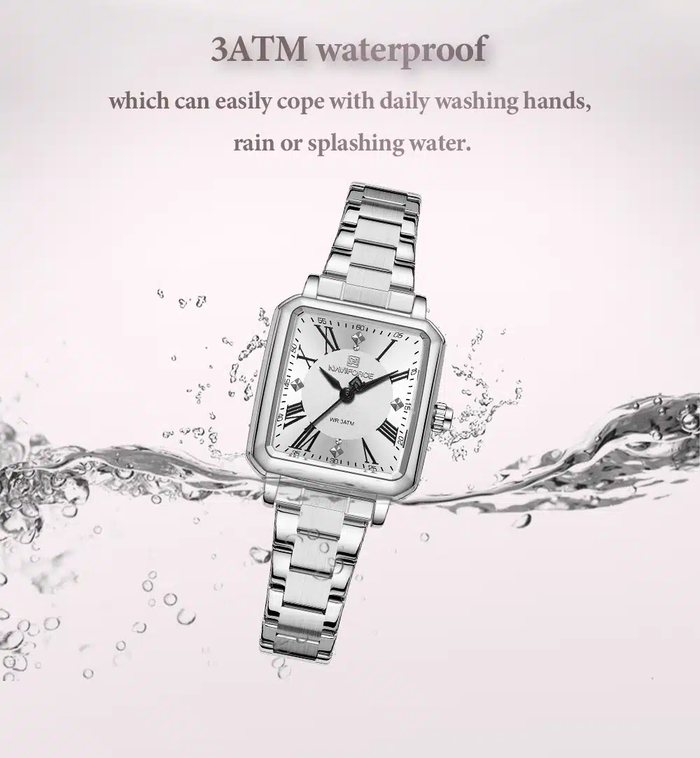 Relógio feminino FullSilver Dames Horloge Naviforce NF5065 estilo luxuoso e exclusivo (Original) - Image 8