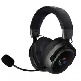 Fone de ouvido gamer sem fio K10 com conectividade tri-modo – Preto