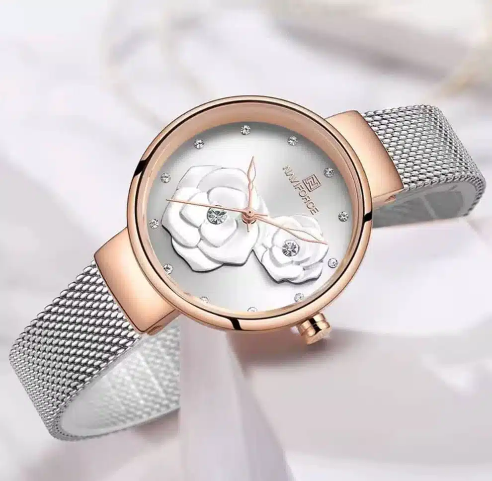 Relógio feminino SilverGold Naviforce NF5013 estilo luxuoso e exclusivo (Original) - Image 6