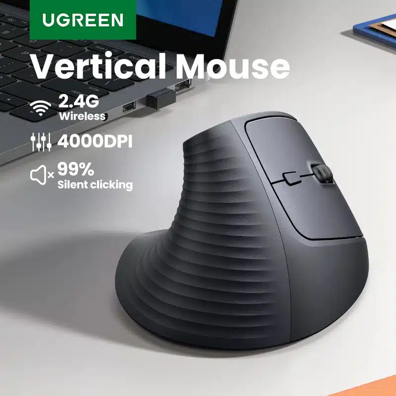 Rato vertical sem fio ergonômico Ugreen M571 Cinza - Image 5