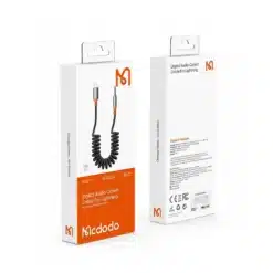 Cabo espiral MCDODO CA089 CASTLE SERIES LIGHTNING PARA DC3.5 MACHO 1,8M - PRETO