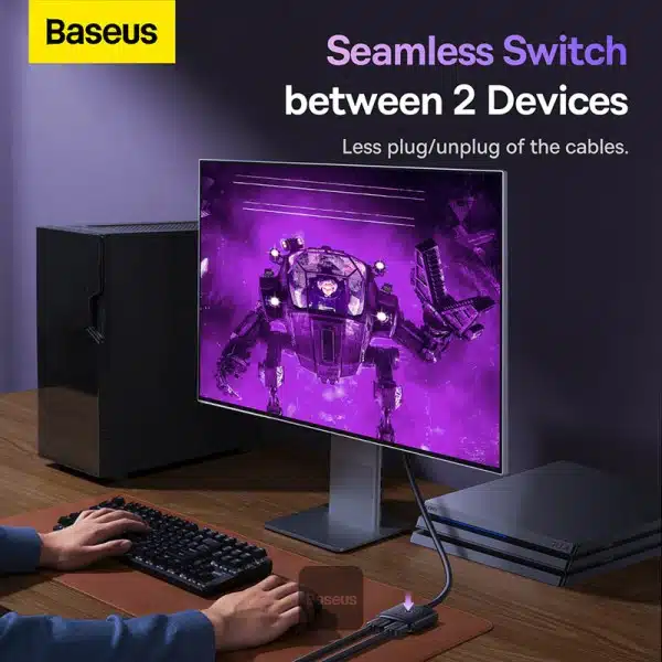 Switch HDMI bidirecional 2 em 1 Baseus AirJoy Series com Cabo de 1m - Image 3