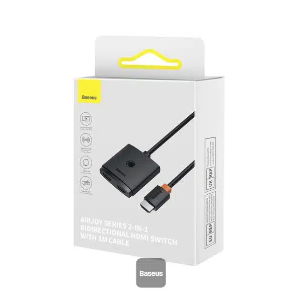 Switch HDMI bidirecional 2 em 1 Baseus AirJoy Series com Cabo de 1m - Image 2
