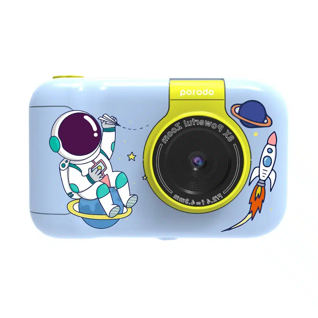 Câmera digital infantil Porodo Lifestyle com tripé.
