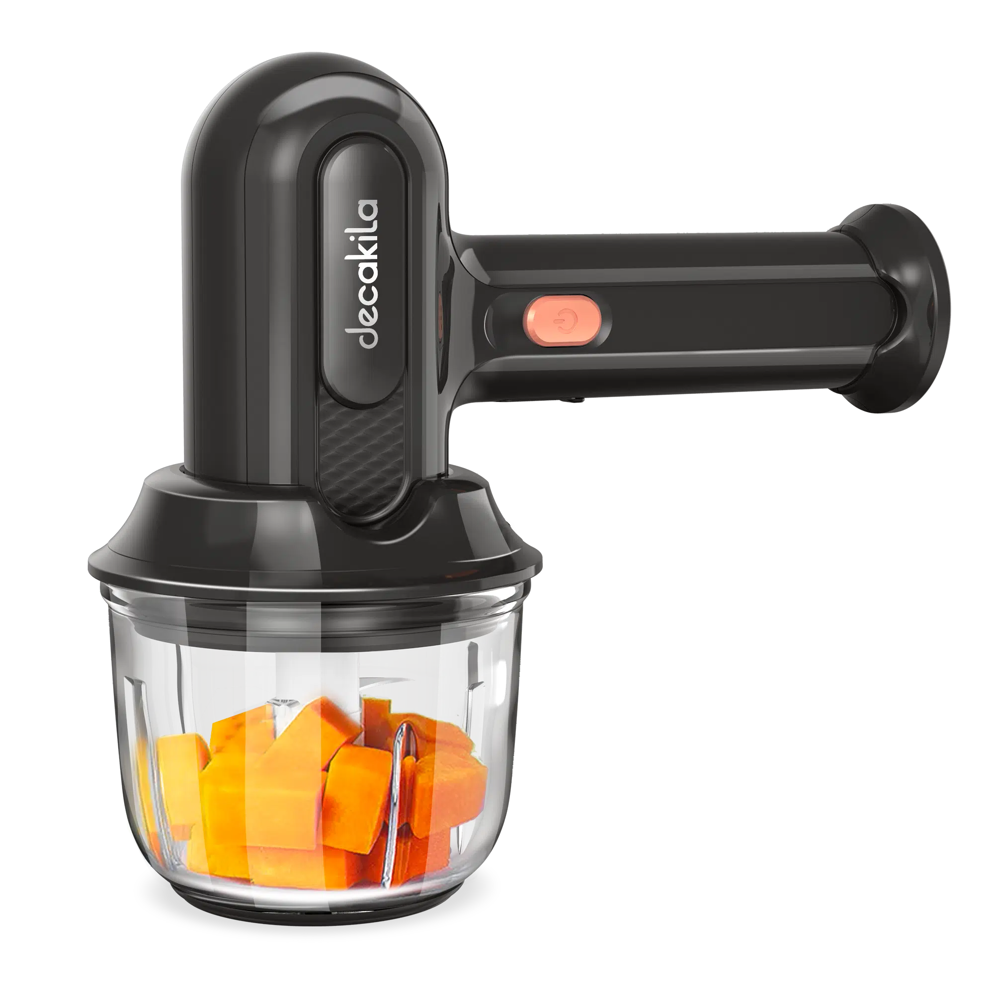 Decakila - Liquidificador/Mixer de Mão Sem Fio com 3 Velocidades e Tigela de 300 ml, Cinza