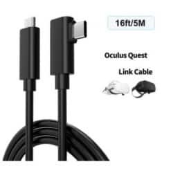 Cabo USB-C para USB-C VR Link de 4,88 m com carregamento de 18 W – Compatível com Meta Quest 3S/3/2/Pro, Oculus Quest, Pico 4, PC VR e Steam VR