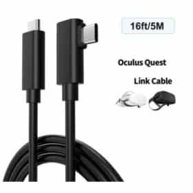 Cabo USB-C para USB-C VR Link de 4,88 m com carregamento de 18 W – Compatível com Meta Quest 3S/3/2/Pro, Oculus Quest, Pico 4, PC VR e Steam VR