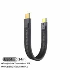 Chega ao país/região: PT em pelo menos4 dias úteisapós o envioCabo Curto Macio Thunderbolt 4 FPC de 40gbps USB4 Tipo C Thunderbolt3 Cabo de Dados 240W 8K 60Hz para eGPU, HDD, SSD, Estação de Encaixe e HUB