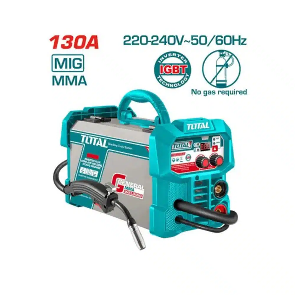 Máquina de soldagem a arco com cordão de fluxo (FCAW) inversora TOTAL TFC13018 130A